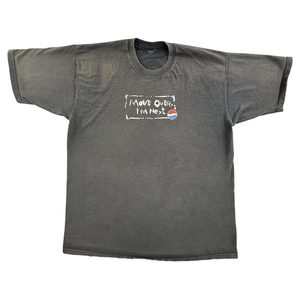 Vintage Pepsi Shirt Mens Large Black Move Over I'm Next Graphic Tee Soda Promo